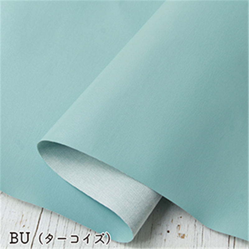 日本紐釦貿易 レザー裏地 接着無し 巾約95cm×3m切売カット BU/ターコイズ S-URAJI 1枚（ご注文単位1枚）【直送品】