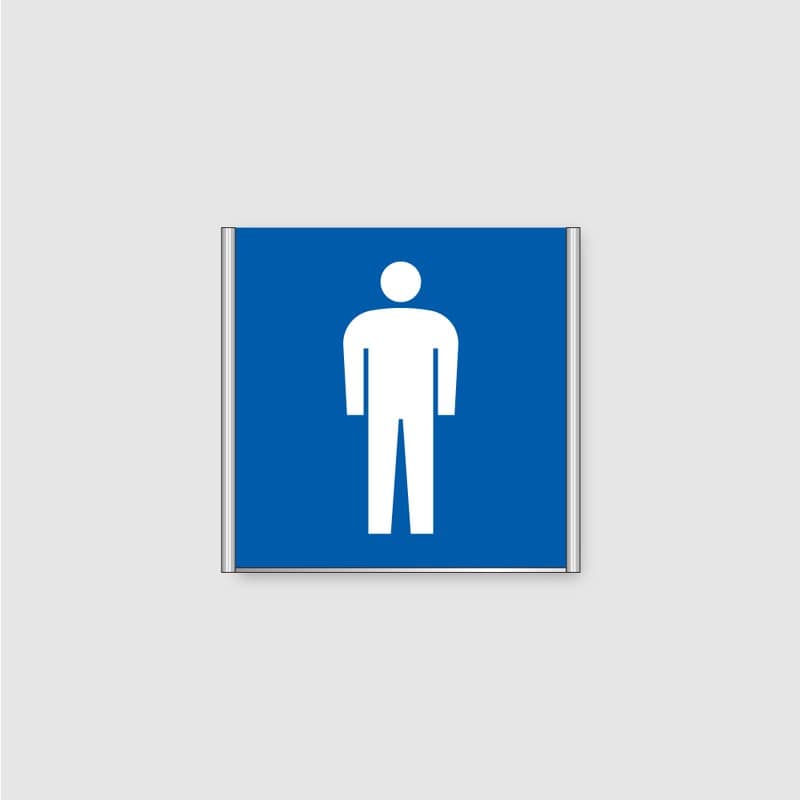 フジタ ALフレームピクトサイン 正面型 FA150-SV 18-104 男子トイレ 1個（ご注文単位1個）【直送品】