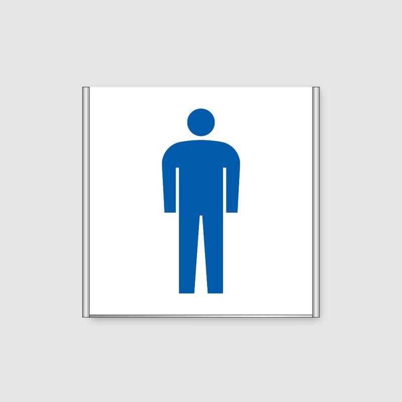 フジタ ALフレームピクトサイン 正面型 FA200-SV 18-100 男子トイレ 1個（ご注文単位1個）【直送品】