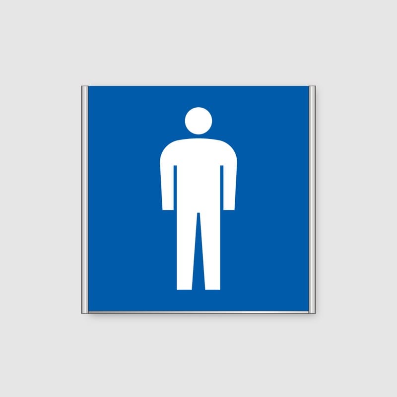 フジタ ALフレームピクトサイン 正面型 FA200-SV 18-104 男子トイレ 1個（ご注文単位1個）【直送品】