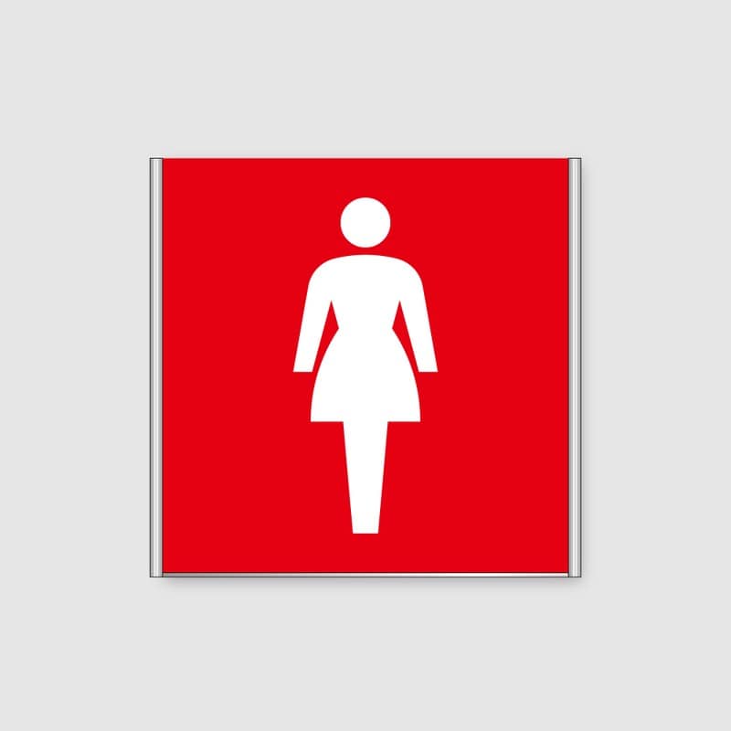 フジタ ALフレームピクトサイン 正面型 FA200-SV 18-105 女子トイレ 1個（ご注文単位1個）【直送品】