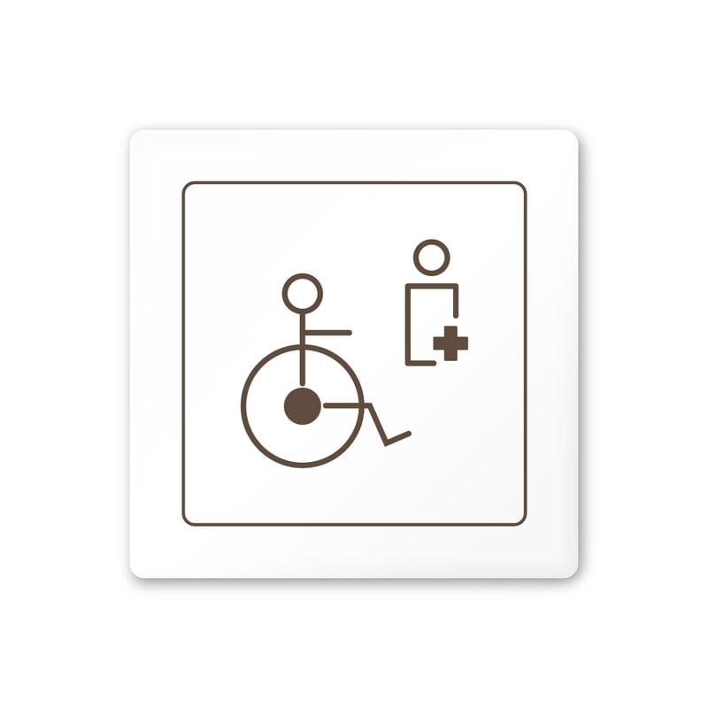 フジタ 飲食向ブラウン A-KM1-0121バリアフリートイレ1 平付型アクリル 1個（ご注文単位1個）【直送品】