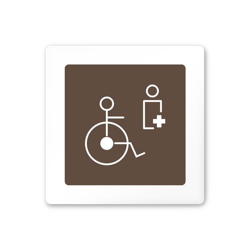 フジタ 飲食向ブラウン A-KM1-0122バリアフリートイレ2 平付型アクリル 1個（ご注文単位1個）【直送品】