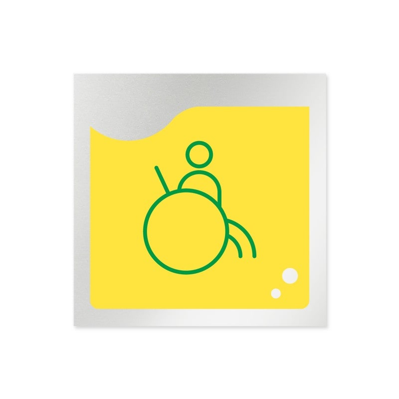 フジタ 飲食向イエロー B-HS2-0121バリアフリートイレ1 平付型アルミ 1個（ご注文単位1個）【直送品】