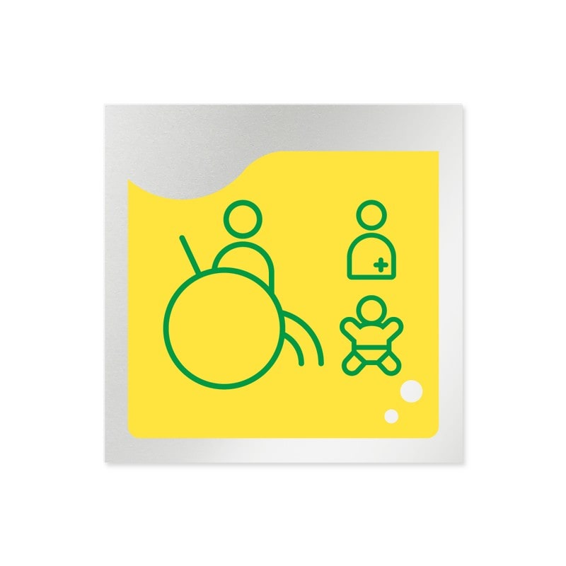 フジタ 飲食向イエロー B-HS2-0122バリアフリートイレ2 平付型アルミ 1個（ご注文単位1個）【直送品】