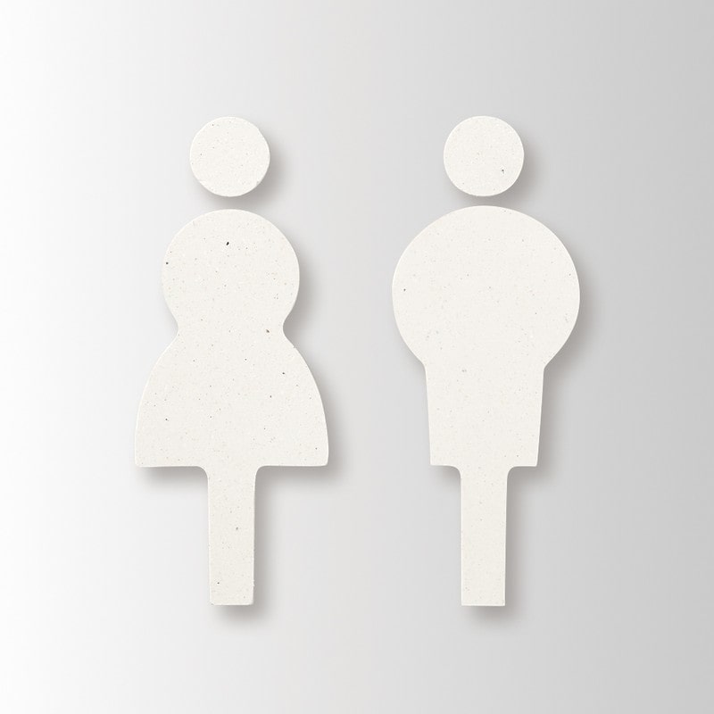 フジタ シェル立体ピクト正面型 HTW200_01男女トイレ 1個（ご注文単位1個）【直送品】