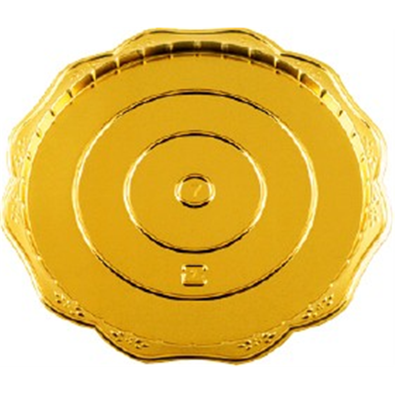 木村アルミ箔 Gトレーリーフ丸5ゴールド 100枚／1袋（ご注文単位1袋）【直送品】