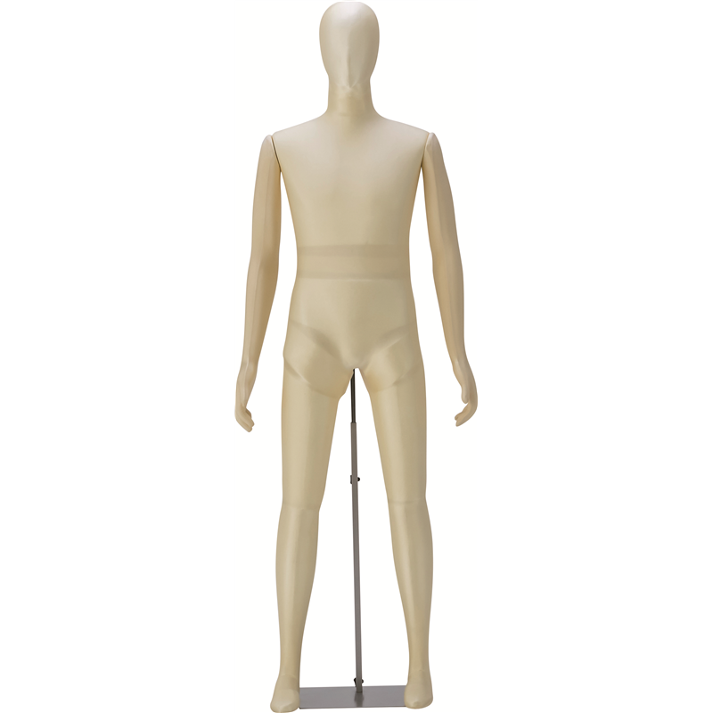 サンクリエイト 紳士可動マネキン アイボリー 腰吊用スタンド付（ご注文単位1個）【直送品】
