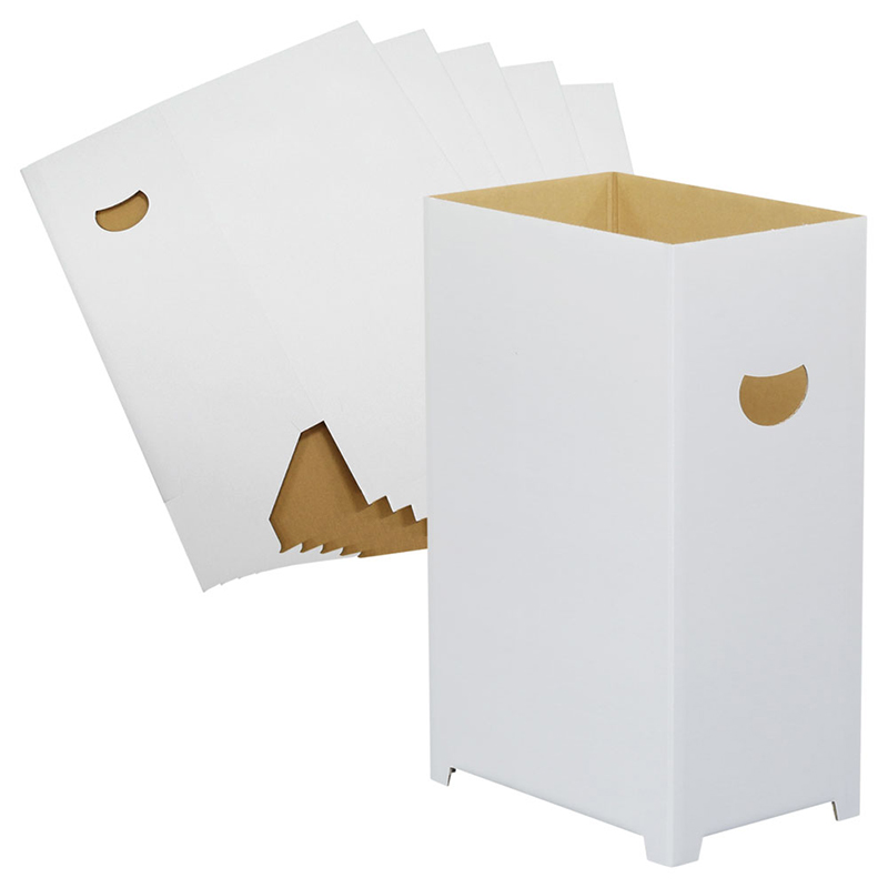 ダンボール製 ゴミ箱 15個入 45リットル 袋 対応 白 無地 1セット（ご注文単位1セット）【直送品】