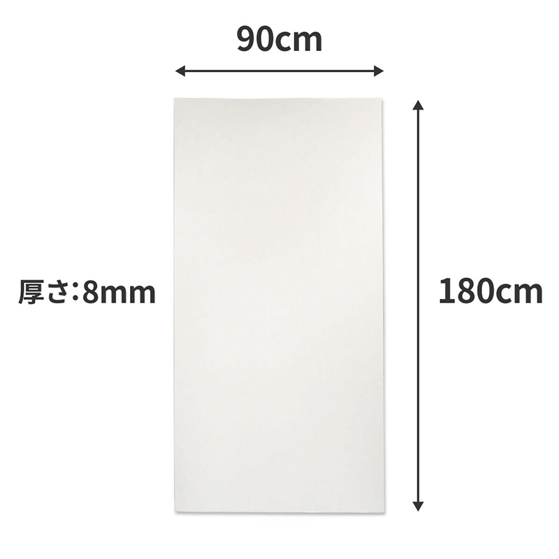 板ダンボール 白 180×90cm 8mm 12枚入 1セット(ご注文単位1セット)【直送品】