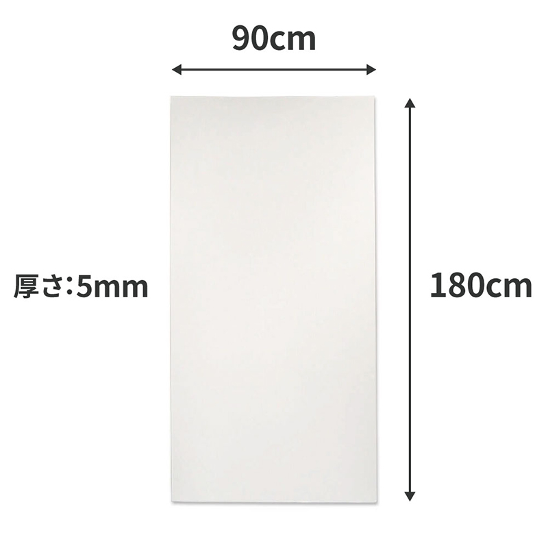 板ダンボール 片面白 180×90cm 5mm 60枚入 1セット（ご注文単位1セット）【直送品】