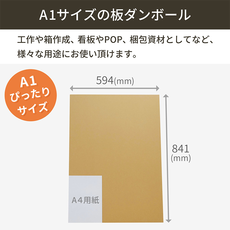 板ダンボール A1 841×594mm 10枚入 1セット（ご注文単位1セット）【直送品】