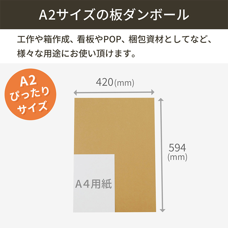 板ダンボール A2 594×420mm 20枚入 1セット(ご注文単位1セット)【直送品】