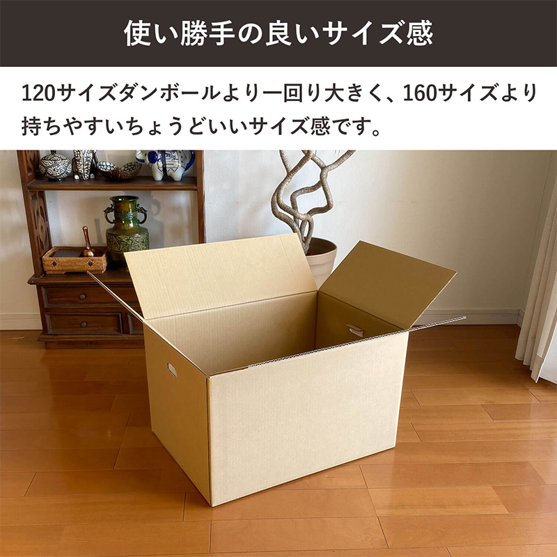 140サイズダンボール 手穴 5枚入 53×38×33cm 1セット（ご注文単位1セット）【直送品】