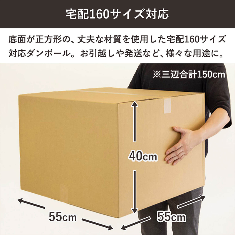 160サイズダンボール 10枚入 55×55×40cm 1セット（ご注文単位1セット）【直送品】