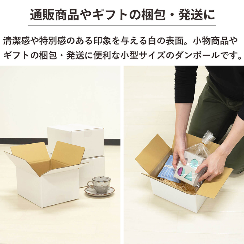 60サイズ白ダンボール 50枚入 24×19×14cm 1セット（ご注文単位1セット）【直送品】