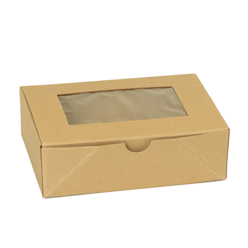 テイクアウト フードボックス 窓付き 茶 400枚入 145×105mm 1セット(ご注文単位1セット)【直送品】
