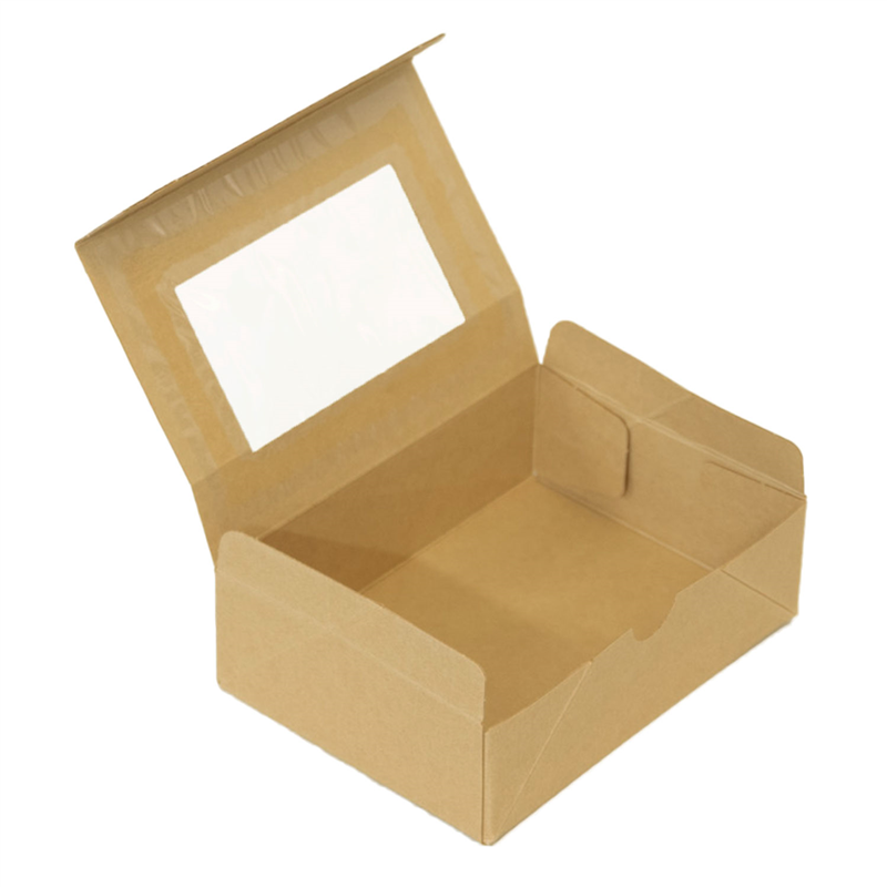 テイクアウト フードボックス 窓付き 茶 400枚入 145×105mm 1セット(ご注文単位1セット)【直送品】