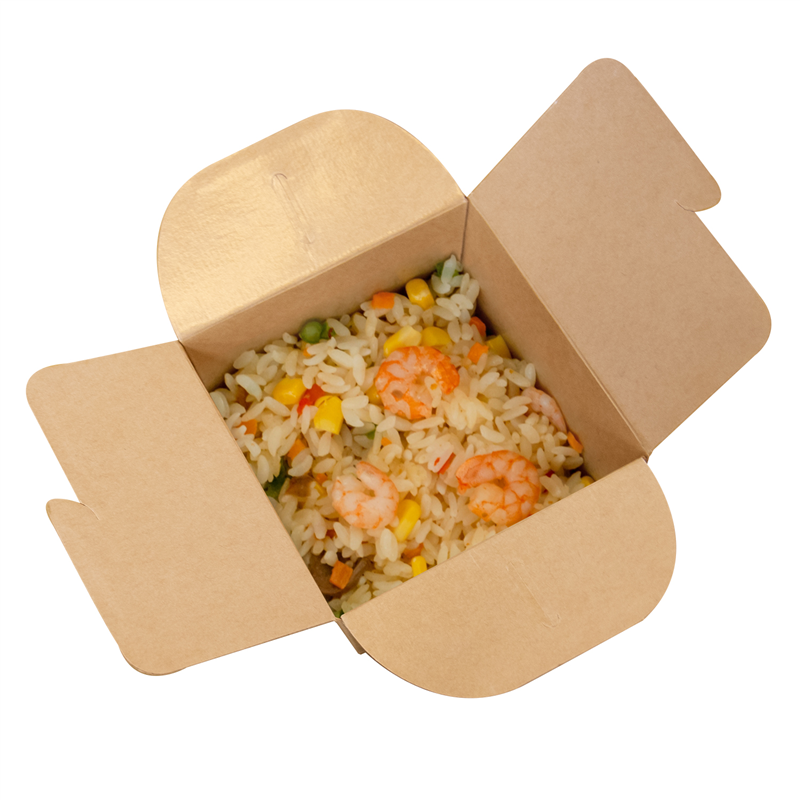 テイクアウト フードボックス 茶 200枚入 間口110×110mm 1セット（ご注文単位1セット）【直送品】