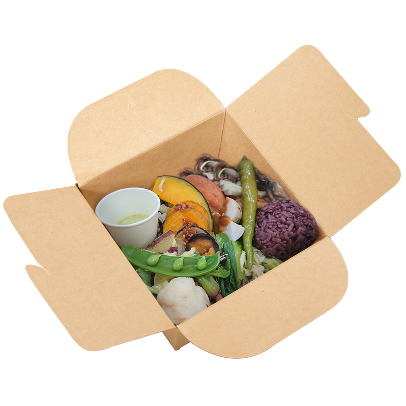 テイクアウト フードボックス 茶 200枚入 間口125×125mm 1セット（ご注文単位1セット）【直送品】