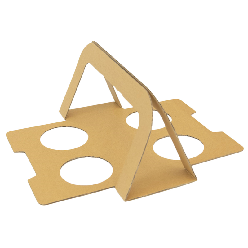 カップホルダー 4個用 持ち手付 茶 200枚入 1セット（ご注文単位1セット）【直送品】