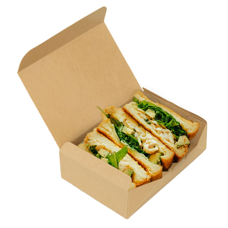 テイクアウト フードボックス 折り畳み可 茶 200枚入 210×140mm 1セット（ご注文単位1セット）【直送品】