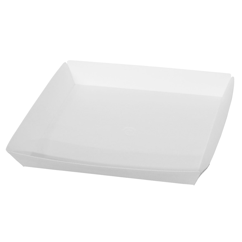 食品用 紙トレー 耐油耐水 白 400枚入 間口212×185mm 1セット（ご注文単位1セット）【直送品】