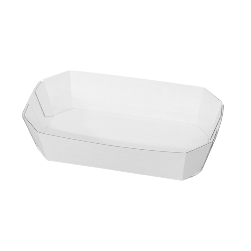 青果用 紙トレー 白 400枚入 間口173×97mm 高さ40mm 1セット（ご注文単位1セット）【直送品】