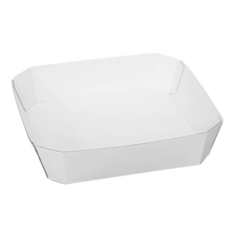 青果用 紙トレー 白 400枚入 間口178×178mm 高さ40mm 1セット（ご注文単位1セット）【直送品】