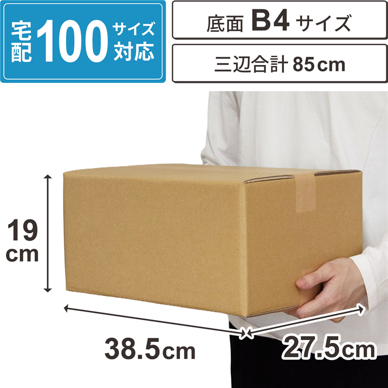 底面B4 100サイズ ダンボール 30枚入 38.5×27.5×19cm 1セット(ご注文単位1セット)【直送品】