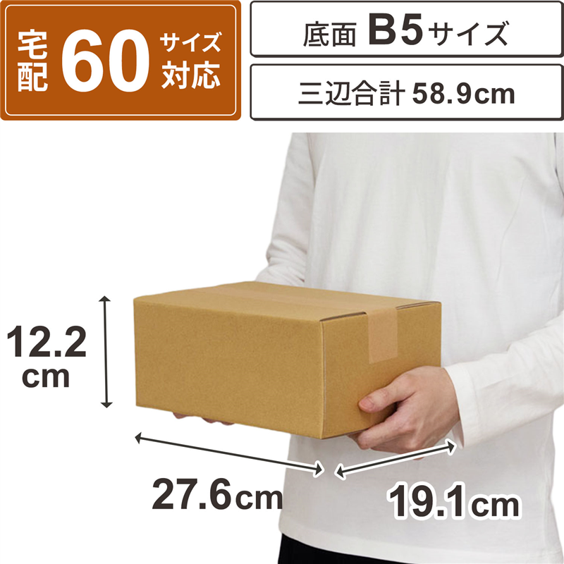 底面B5 60サイズ ダンボール 30枚入 27.6×19.1×12.2cm 1セット（ご注文単位1セット）【直送品】