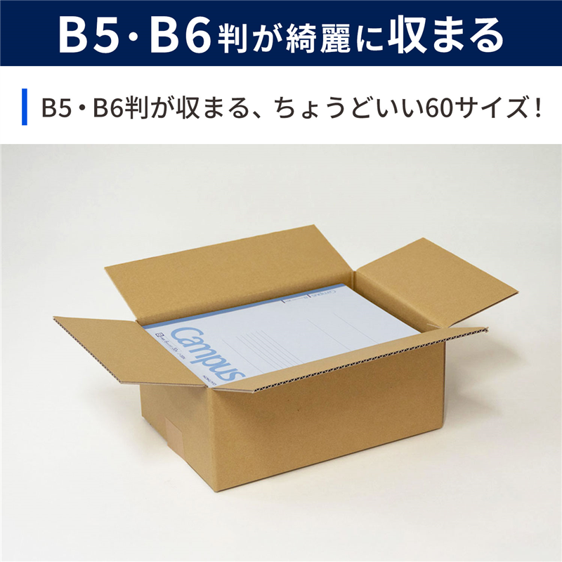 底面B5 60サイズ ダンボール 30枚入 27.6×19.1×12.2cm 1セット（ご注文単位1セット）【直送品】