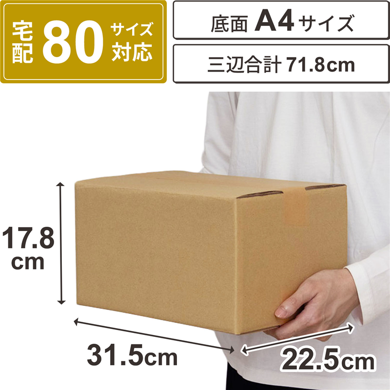 底面A4 80サイズ ダンボール 30枚入 31.5×22.5×17.8cm 1セット（ご注文単位1セット）【直送品】