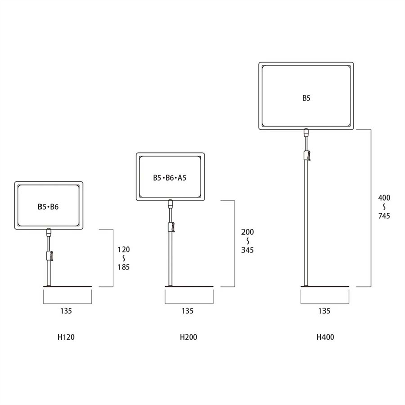 フレームスタンド Ｂ5 Ｈ200 ＩＳ コーナー 1本（ご注文単位1本）【直送品】