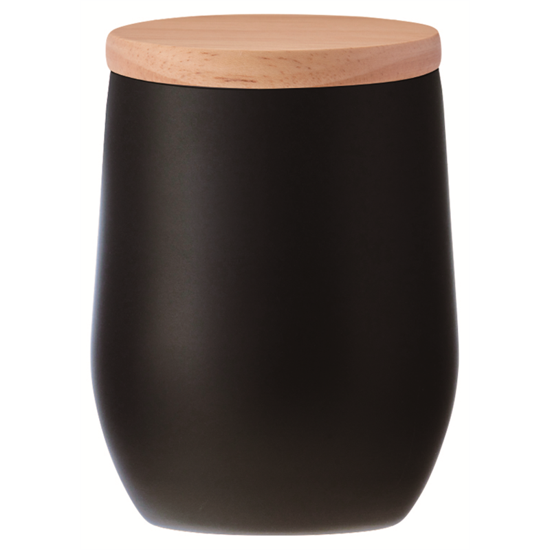 ウッドキャップ・ラウンドタンブラー マットブラック 1個（ご注文単位5個）【直送品】