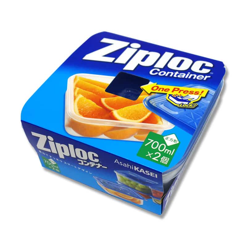 大黒工業 ZL コンテナー 正方形700ml 2個/パック（ご注文単位1パック）【直送品】