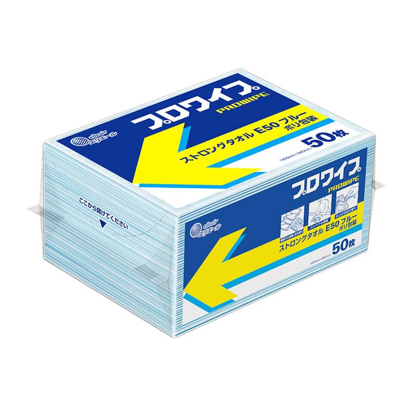 大黒工業 ストロングタオルE50 ブルー 50枚/袋（ご注文単位1袋）【直送品】