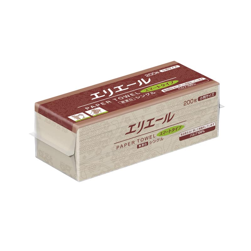 大黒工業 エリエールスマート 無漂白シングル小判 200枚/袋（ご注文単位1袋）【直送品】