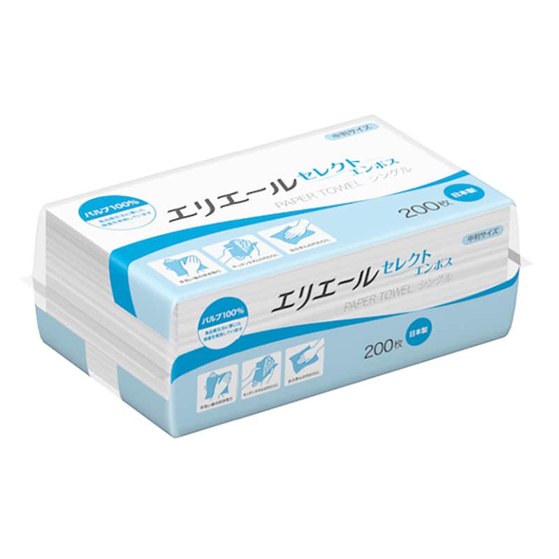 大黒工業 エリエール セレクトエンボス 中判 200枚/袋（ご注文単位1袋）【直送品】