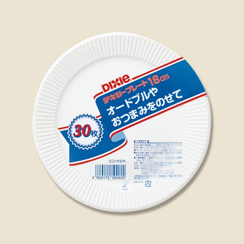 大黒工業 KPL307EP エコノプレート 18cm 30枚/袋（ご注文単位1袋）【直送品】