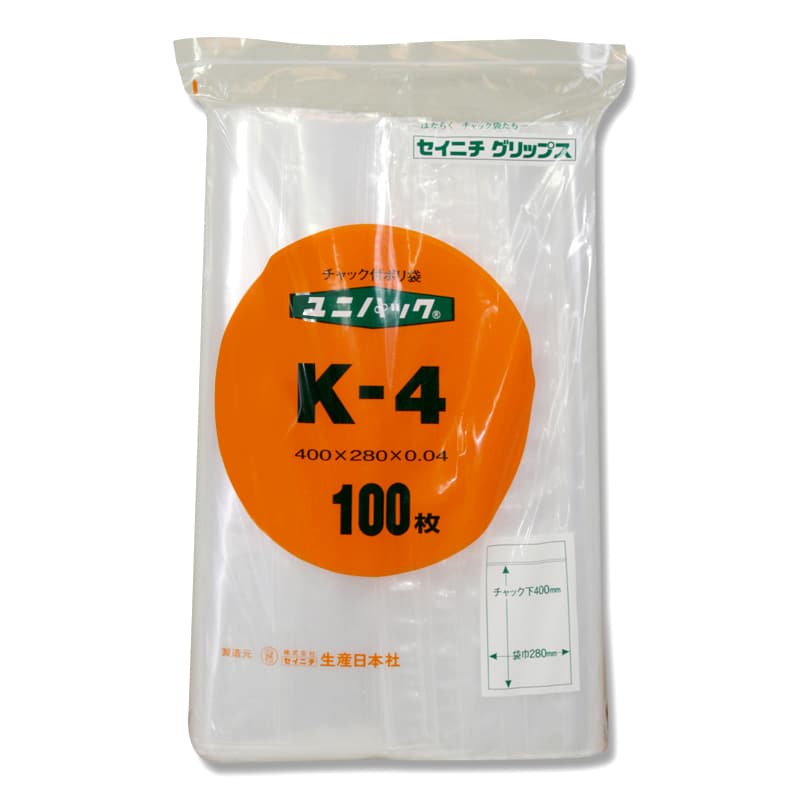大黒工業 ユニパック K-4 100枚/袋（ご注文単位1袋）【直送品】
