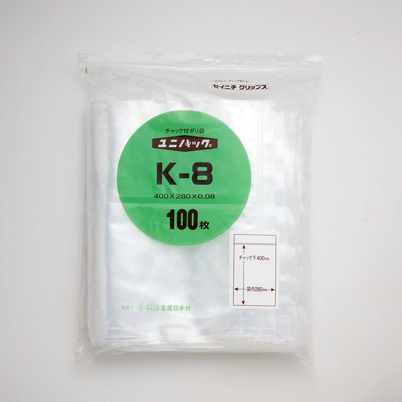 大黒工業 ユニパック 厚口 K-8 100枚/袋（ご注文単位1袋）【直送品】
