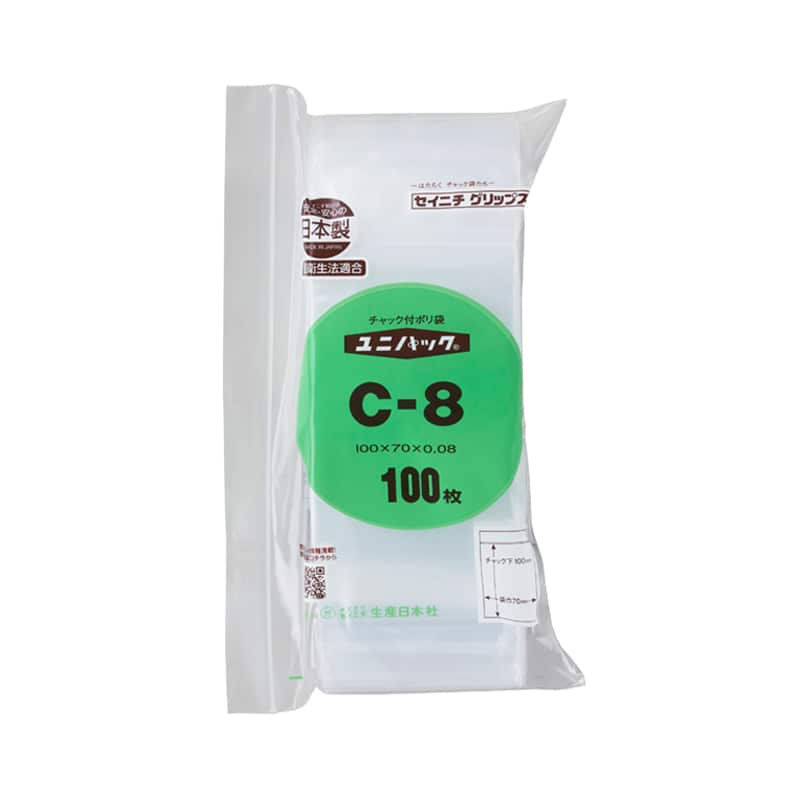 大黒工業 ユニパック 厚口 C-8 100枚/袋（ご注文単位1袋）【直送品】