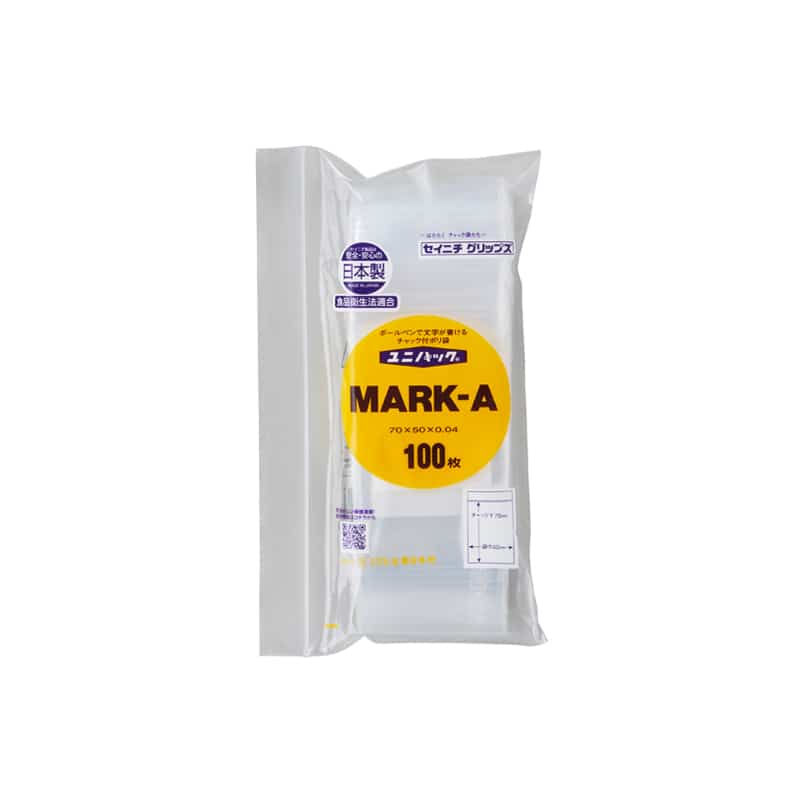 大黒工業 ユニパック マーク付き MARK-A 100枚/袋（ご注文単位1袋）【直送品】