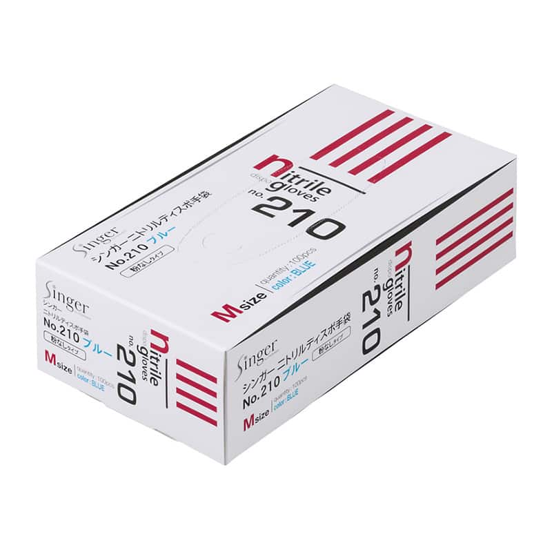 大黒工業 シンガーニトリルディスポNo.210青 PF M 100枚/箱（ご注文単位1箱）【直送品】
