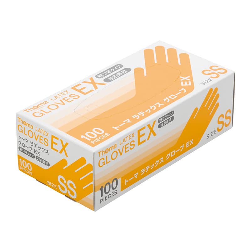 大黒工業 トーマラテックスグローブEX SS 100枚/箱（ご注文単位1箱）【直送品】