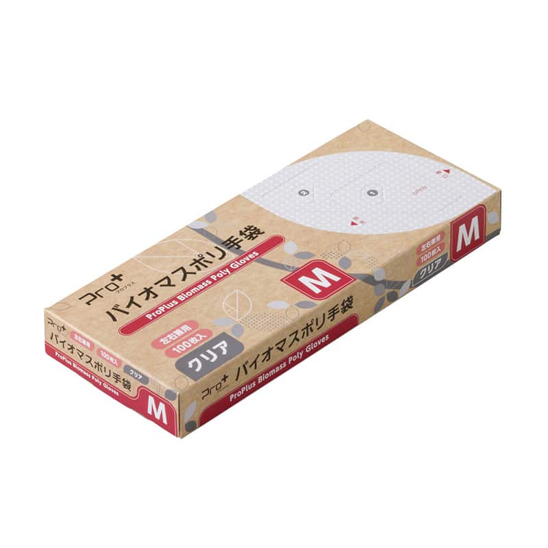 大黒工業 Pro+バイオマスポリ手袋箱入 クリア M 100枚/箱（ご注文単位1箱）【直送品】