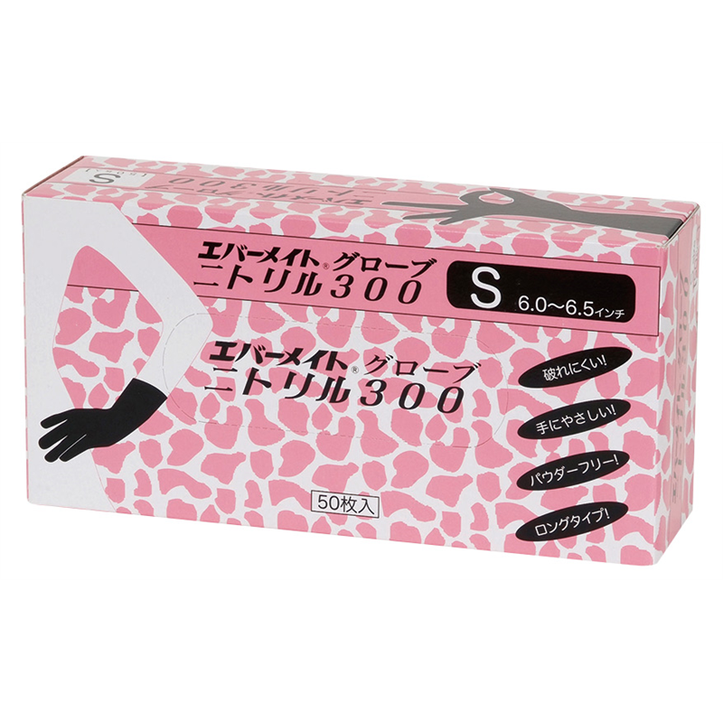 エバーメイトグローブ ニトリル 300 S 1箱(ご注文単位1箱)【直送品】
