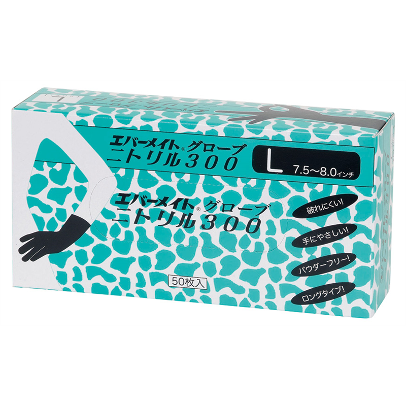 エバーメイトグローブ ニトリル 300 L 1箱(ご注文単位1箱)【直送品】