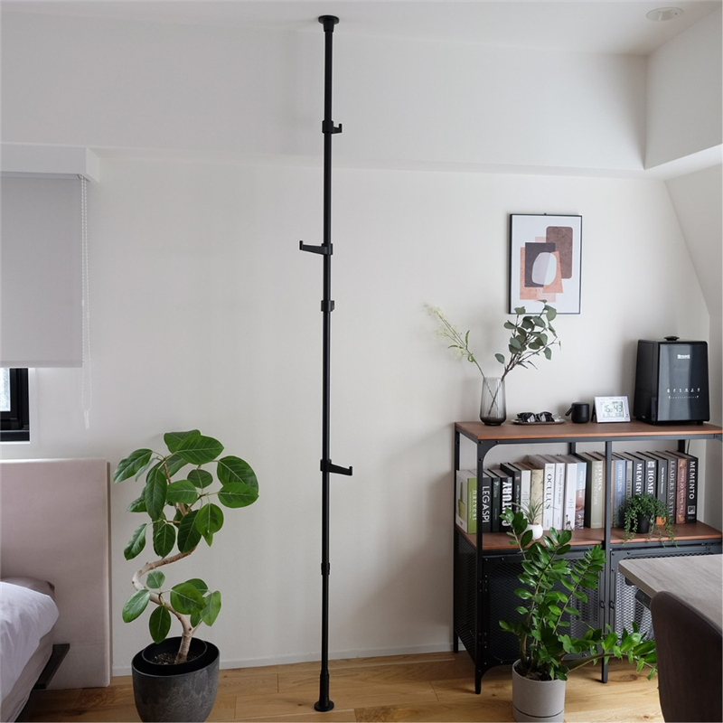 トーソー Naivis つっぱりポールハンガーセット フック大小各1個入 ブラック 30019306 1セット/箱（ご注文単位1箱）【直送品】